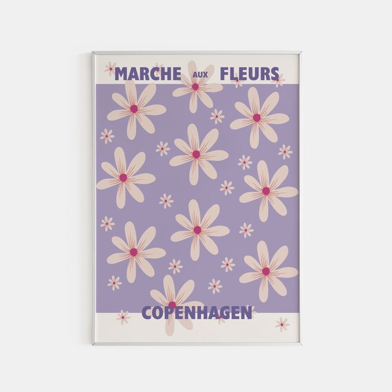 Flower Market Print French Flower Poster Flower Wall Decor Botanical Poster Matisse Cut Outs Florist Gift