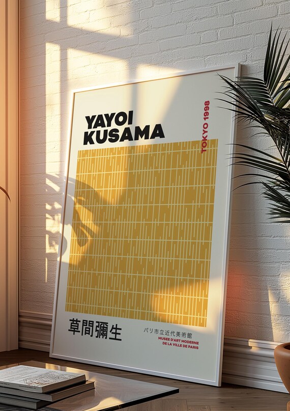 Yayoi Kusama Exhibition Poster Gallery Wall Art Geometric Abstract Print Japanese Decor Printable Poster