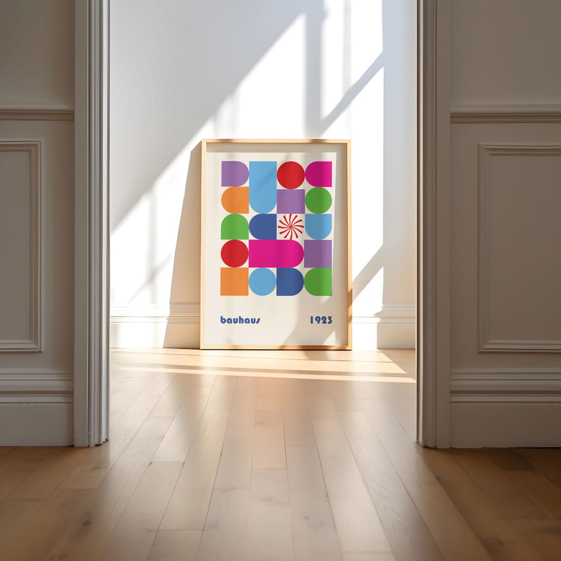 Bauhaus 1923 Bright Geometric Pinwheel Motif Exhibition Poster - Image 4