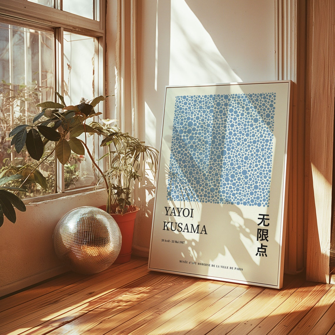 Blue Dots Yayoi Kusama Paris 1987 Exhibition Style Abstract Poster - Image 5