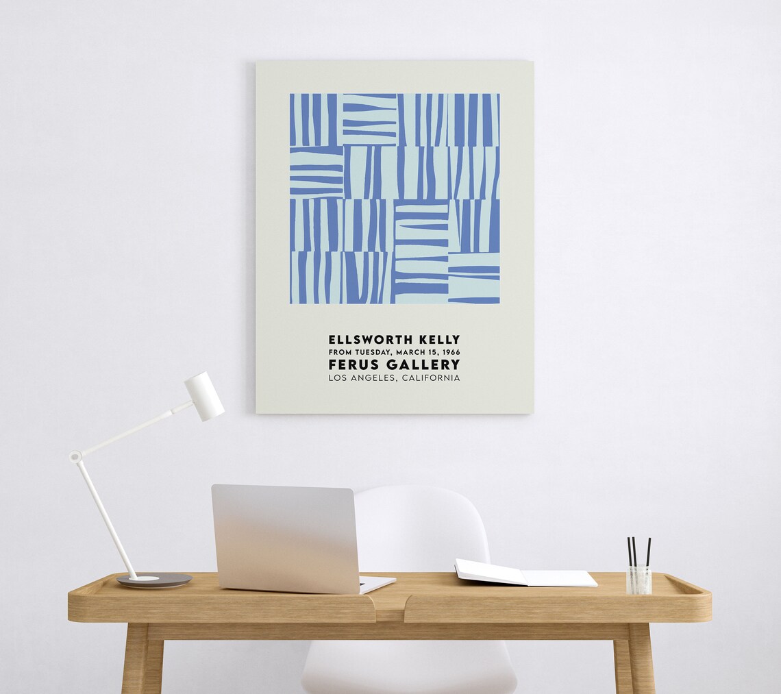 Ellsworth Kelly Exhibition Poster, Blue Stripes Art Print - Image 5
