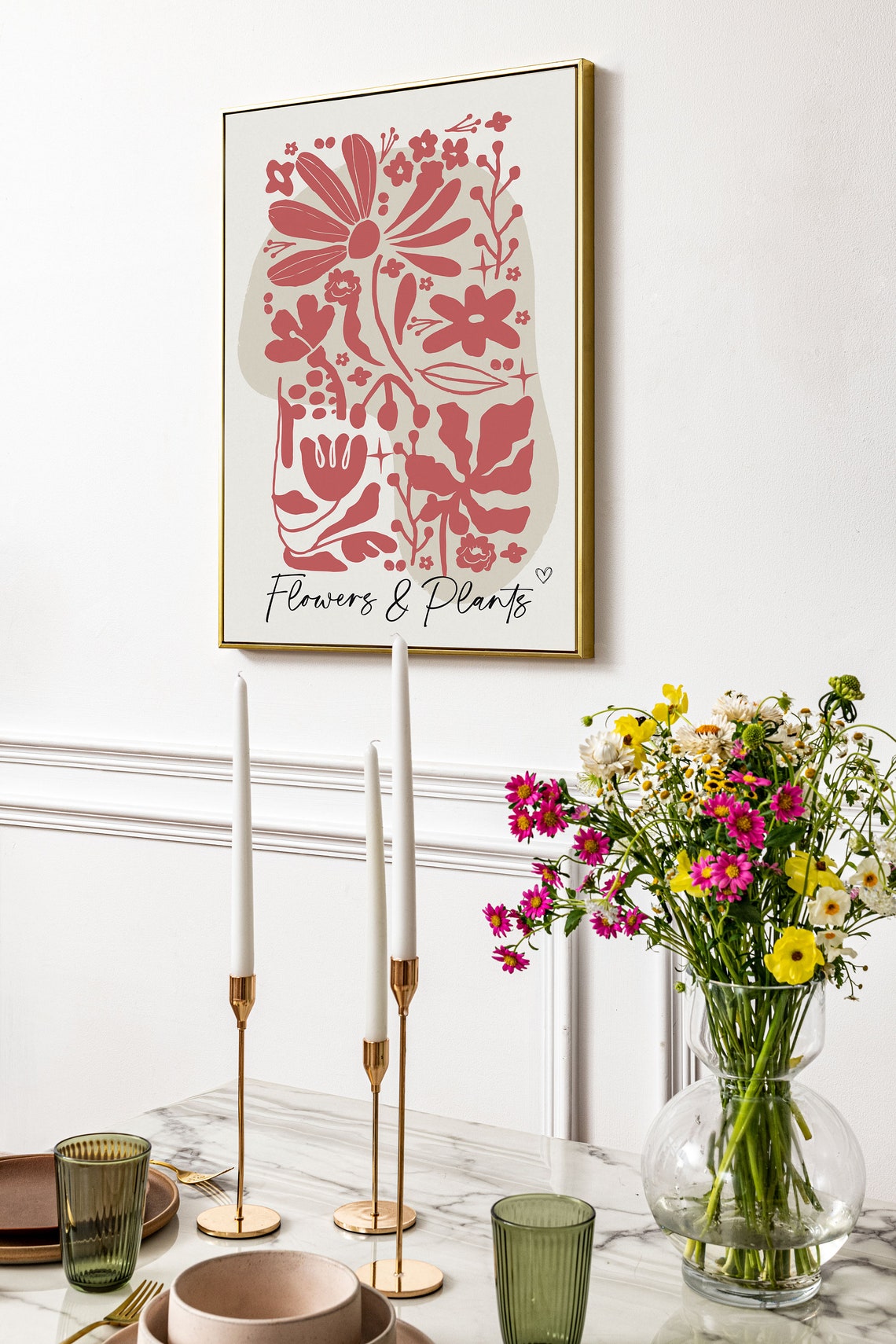 Terracotta Botanical Blooms Flowers and Plants Script Quote Poster - Image 3