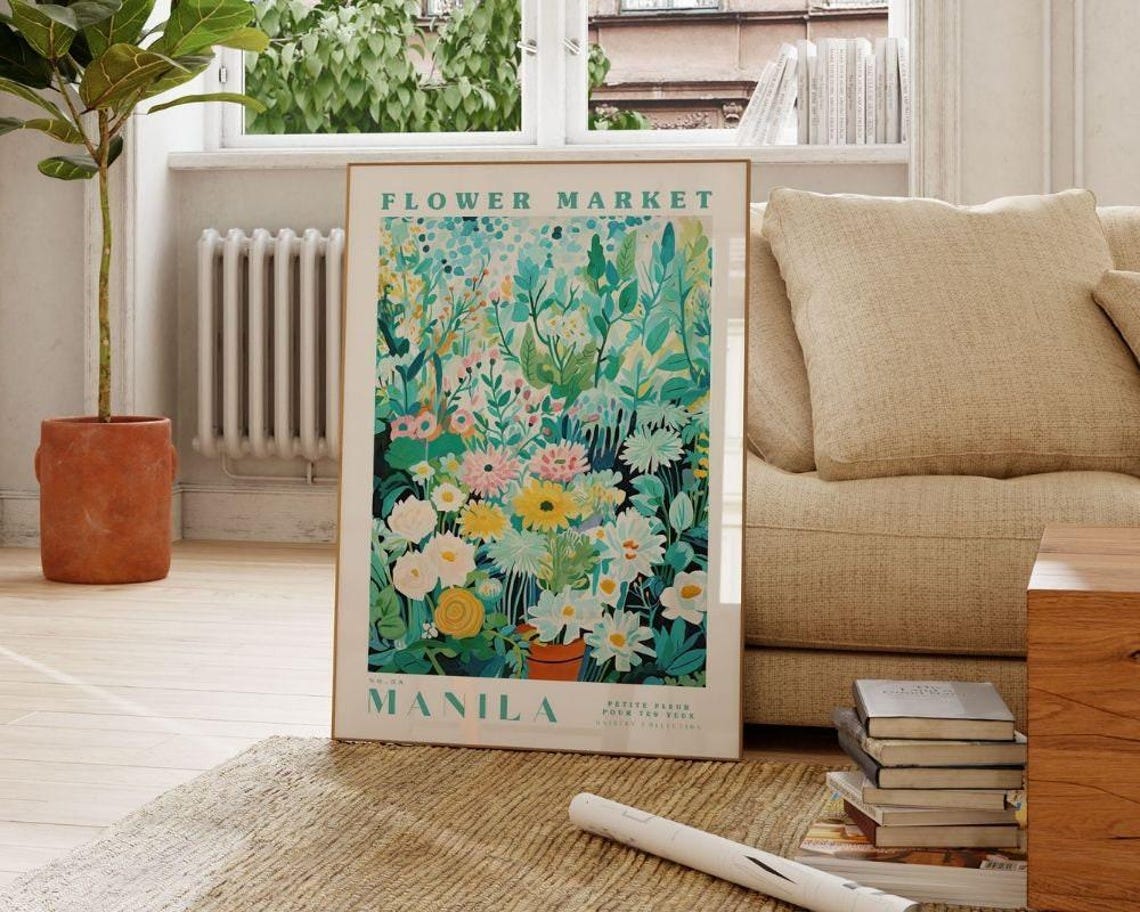 Manila Flower Market Travel Poster, Floral Art Print - Image 2