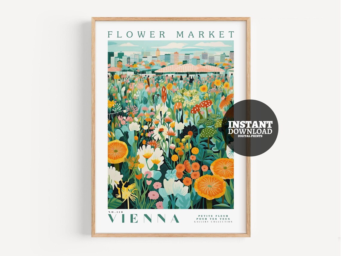 Flower Market Print Vienna Botanical Art Print