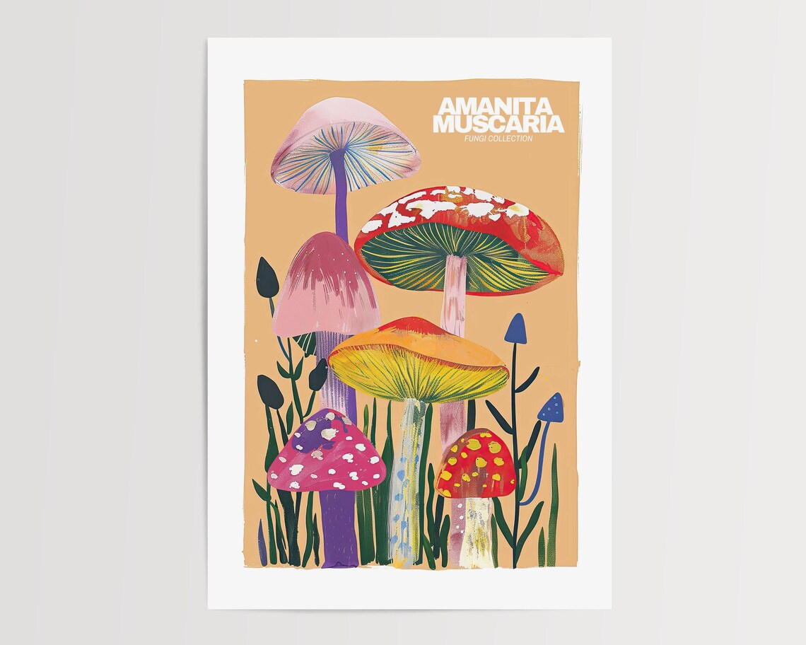 Vintage Mushroom Illustrations, Botanical Decor