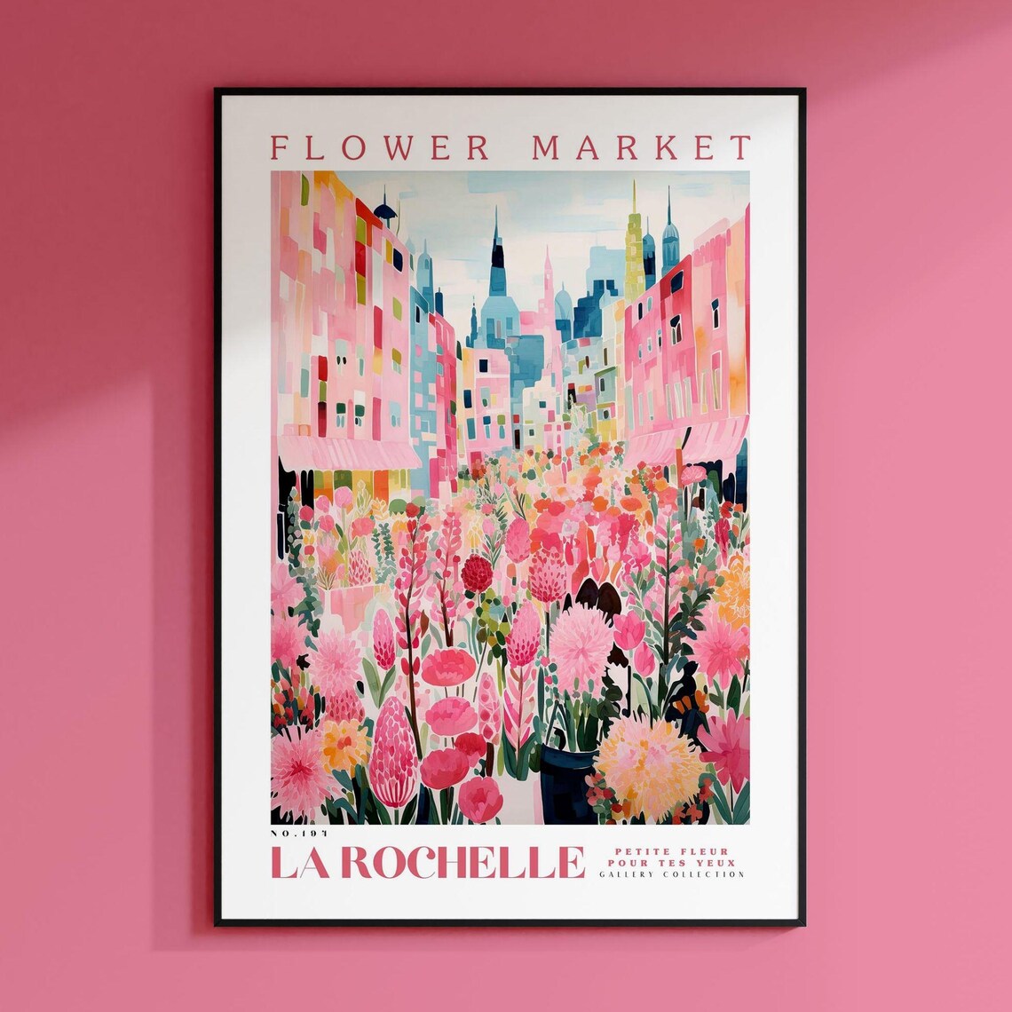 Flower Market Print, Botanical Floral Illustration