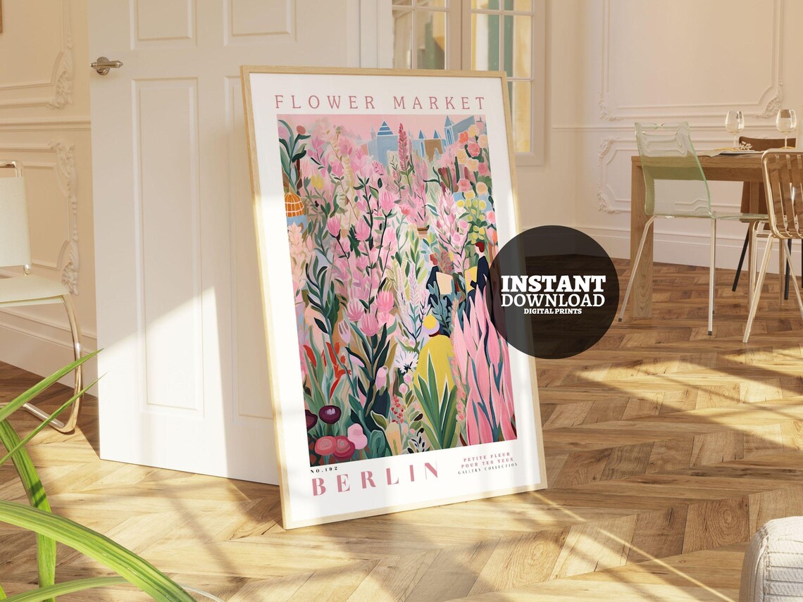 Flower Market Print, Botanical Art Print