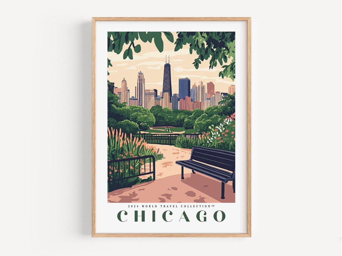 Retro Travel Poster, Vintage Landscape Gift