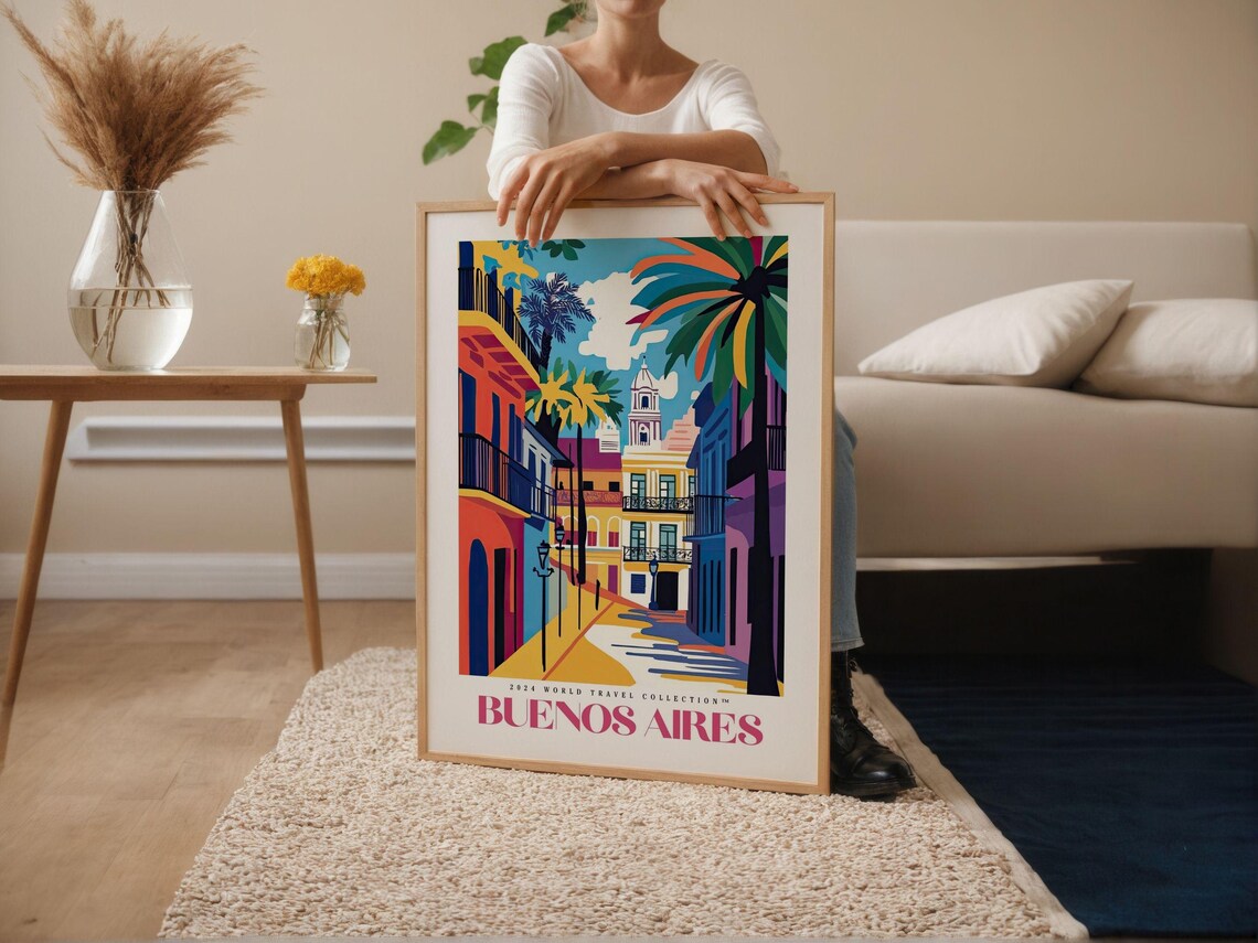 Travel Art Retro Poster, Vintage Landscape Gift