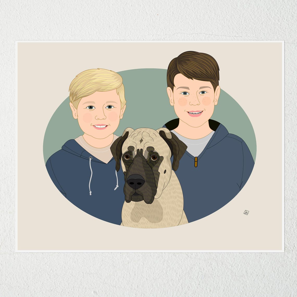 Gift For Grandparents Custom Family Portrait Personalized Portrait Of Grandparents Grandchildren Family Illustration Mothers Day Gift - Image 4