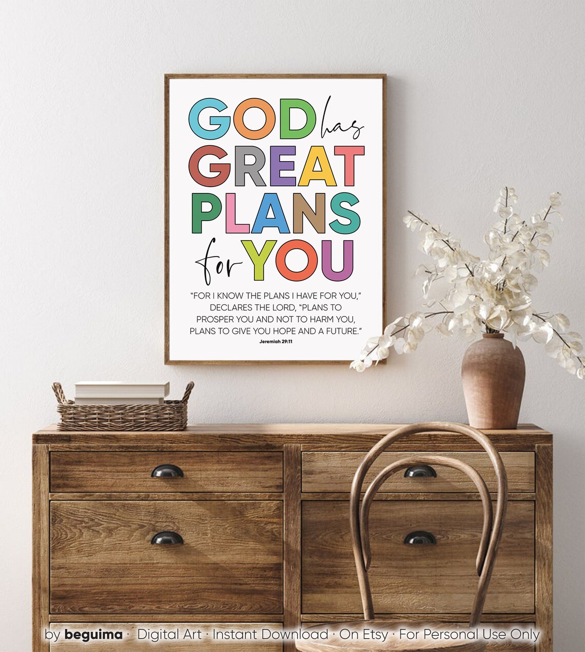 God Has Great Plans For You Bible Verse Art Print - Image 4