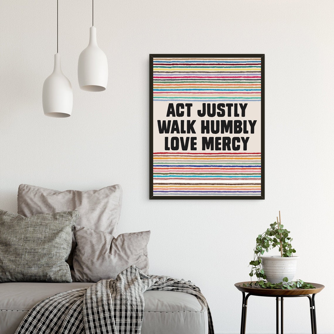 Act Justly Walk Humbly Love Mercy Micah 68 Bible Verse Prints Christian Wall Art Scriptures Signs Inspiring Quote Poster - Image 2