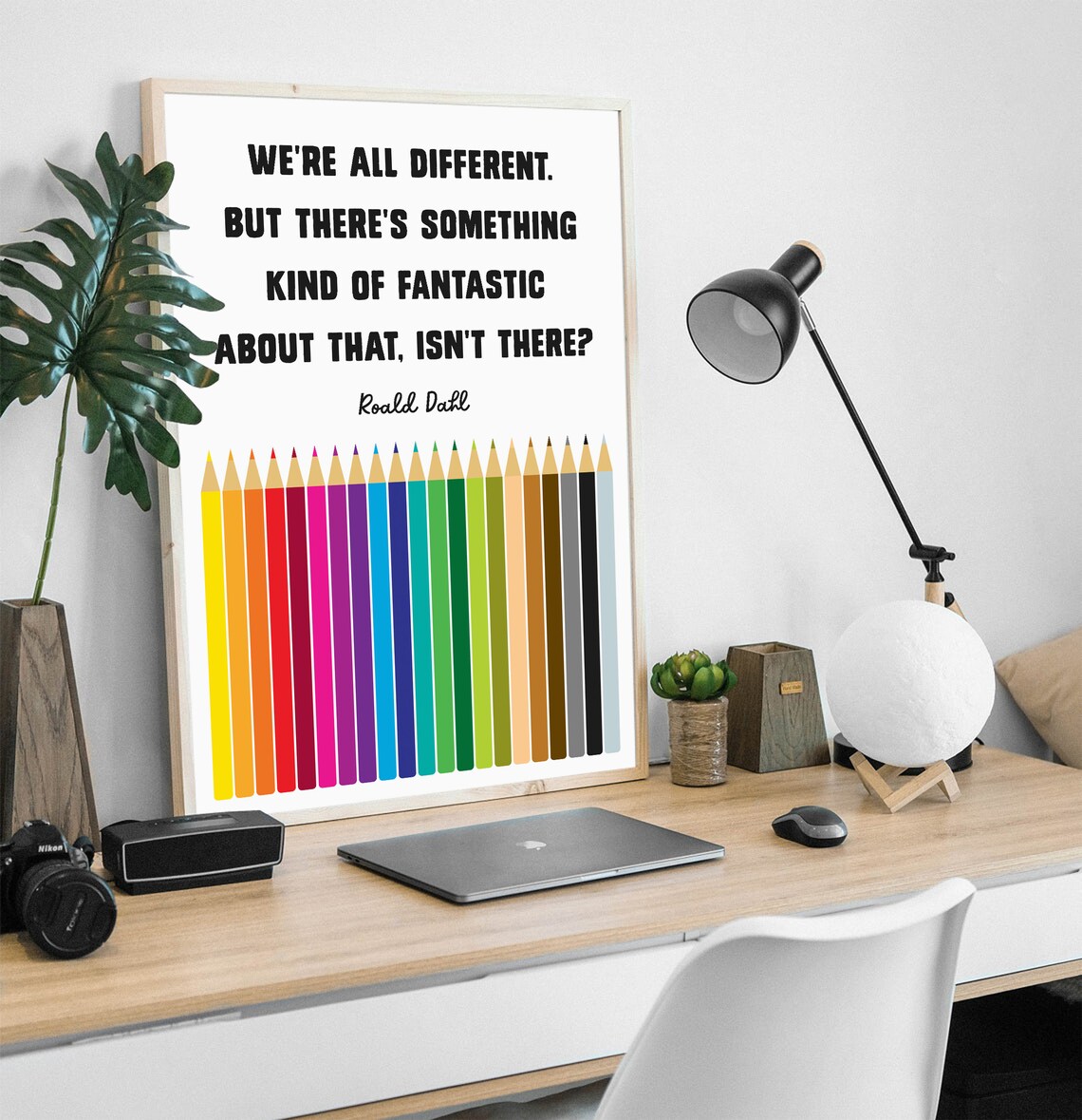 Roald Dahl We Are All Different Colored Pencils Classroom Poster - Image 3