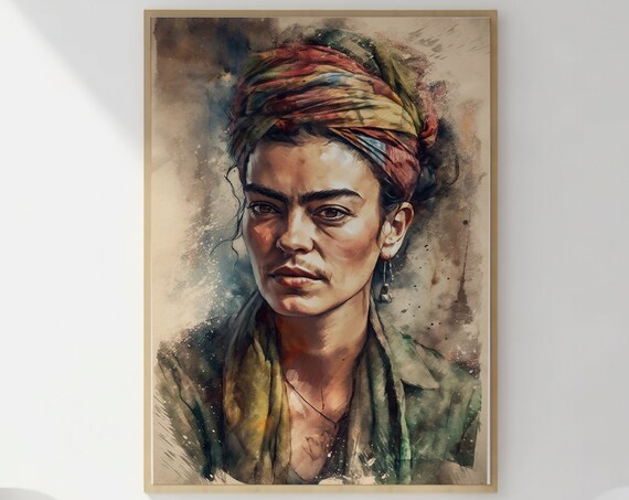 Modern Art Print Feminist Wall Art Dorm Decor Print Watercolor Art Feminist Art Frida Kahlo Art Lover Gift