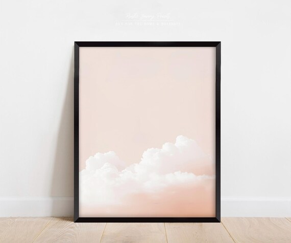 Clouds Pink Sky Art Print Wall Art Painting Trendy Wall Art Wall Decor Room Art Apartment Decor Art