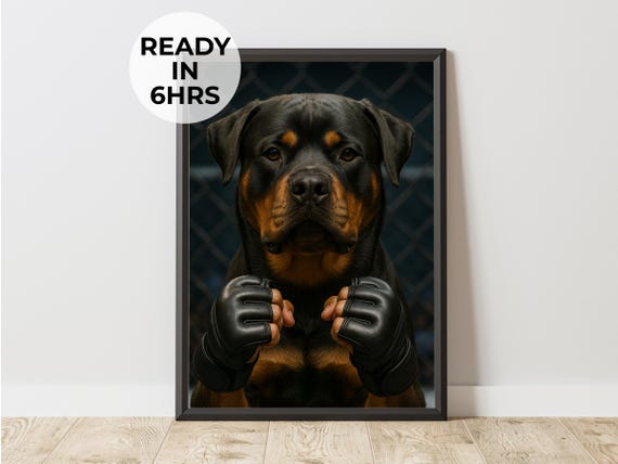 Custom Mma Pet Portrait, Funny Fighter Gift Art