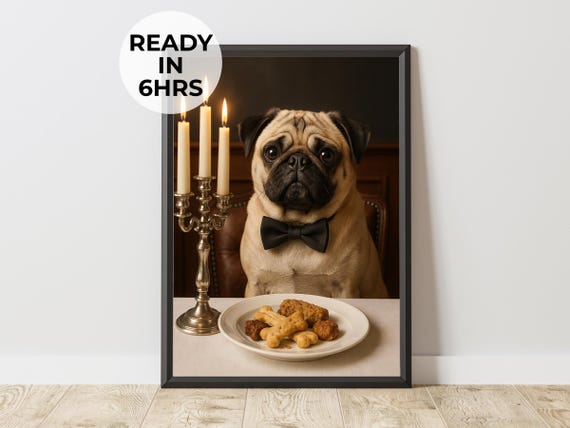 Custom Date Night Pet Portrait Funny Valentine Gift