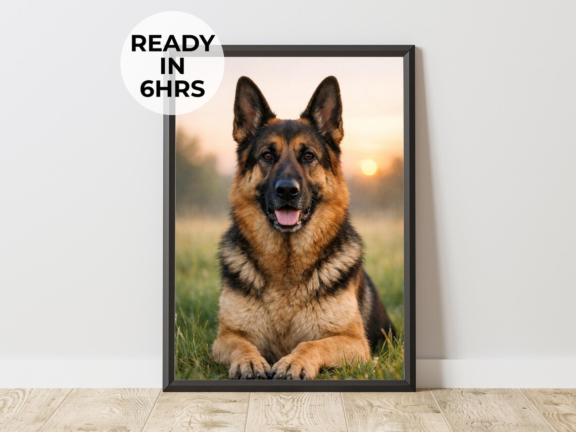 Custom Easter Pet Portrait, Festive Dog Art Print