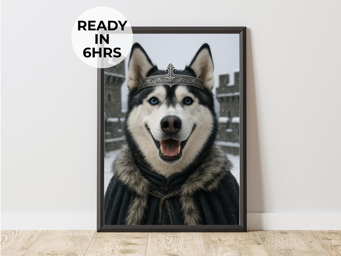 Custom Fantasy Pet Portrait, Medieval King Art