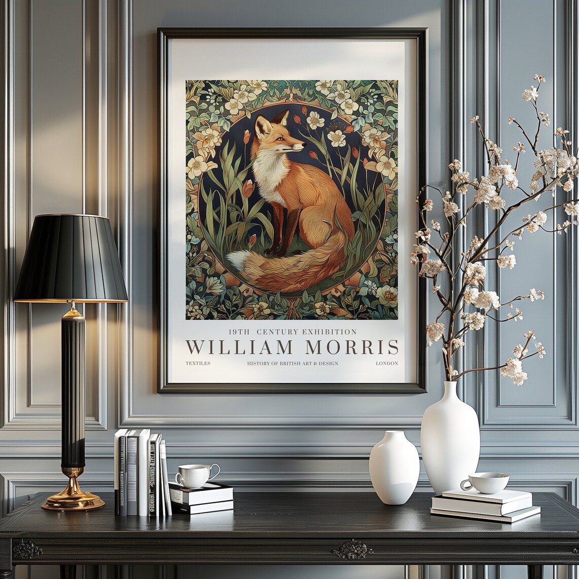 William Morris Print Exhibition Poster, Vintage Art Print