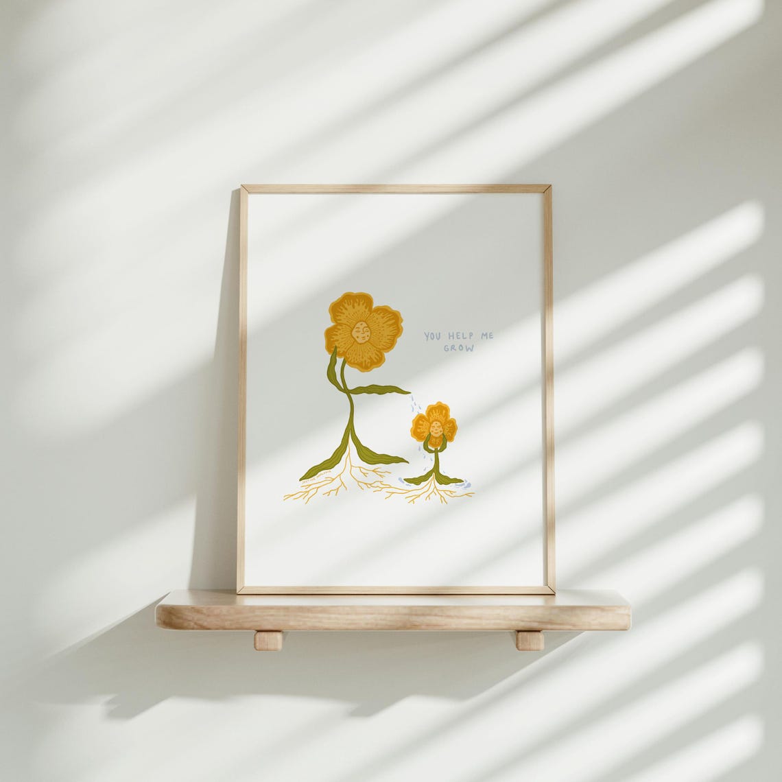 You Help Me Grow Flower Mother Child Growth Illustration Poster