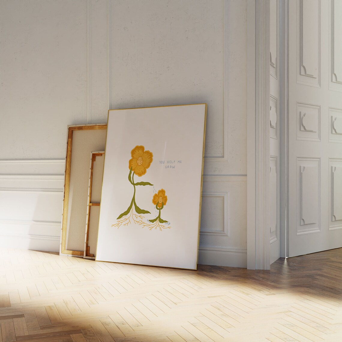 You Help Me Grow Flower Mother Child Growth Illustration Poster - Image 4