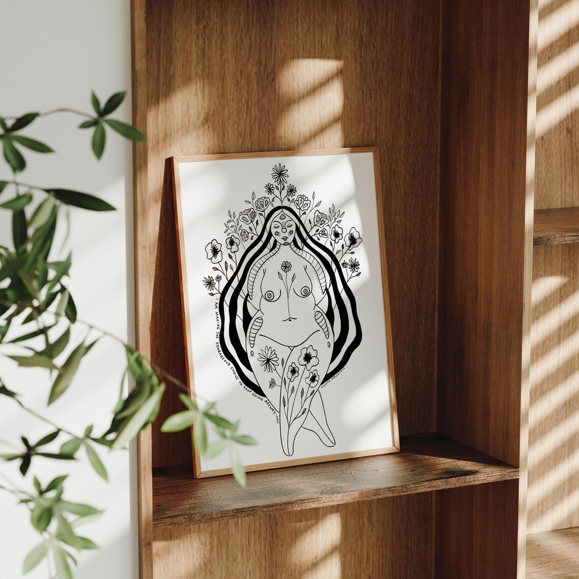 Keep Going Anyway Body Positive Floral Woman Mental Health Poster - Image 2