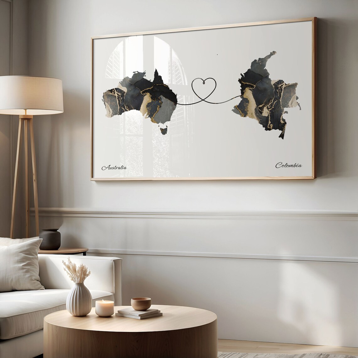 Australia To Colombia Map Travel Poster Art Print - Image 2