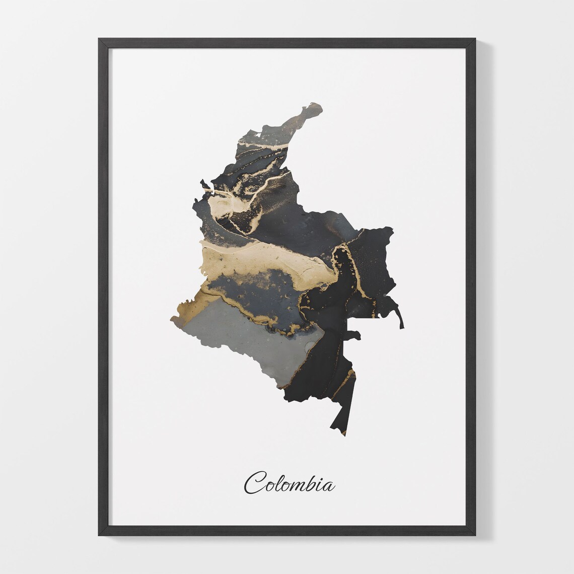 Colombia Map Poster, Elegant Country Artwork