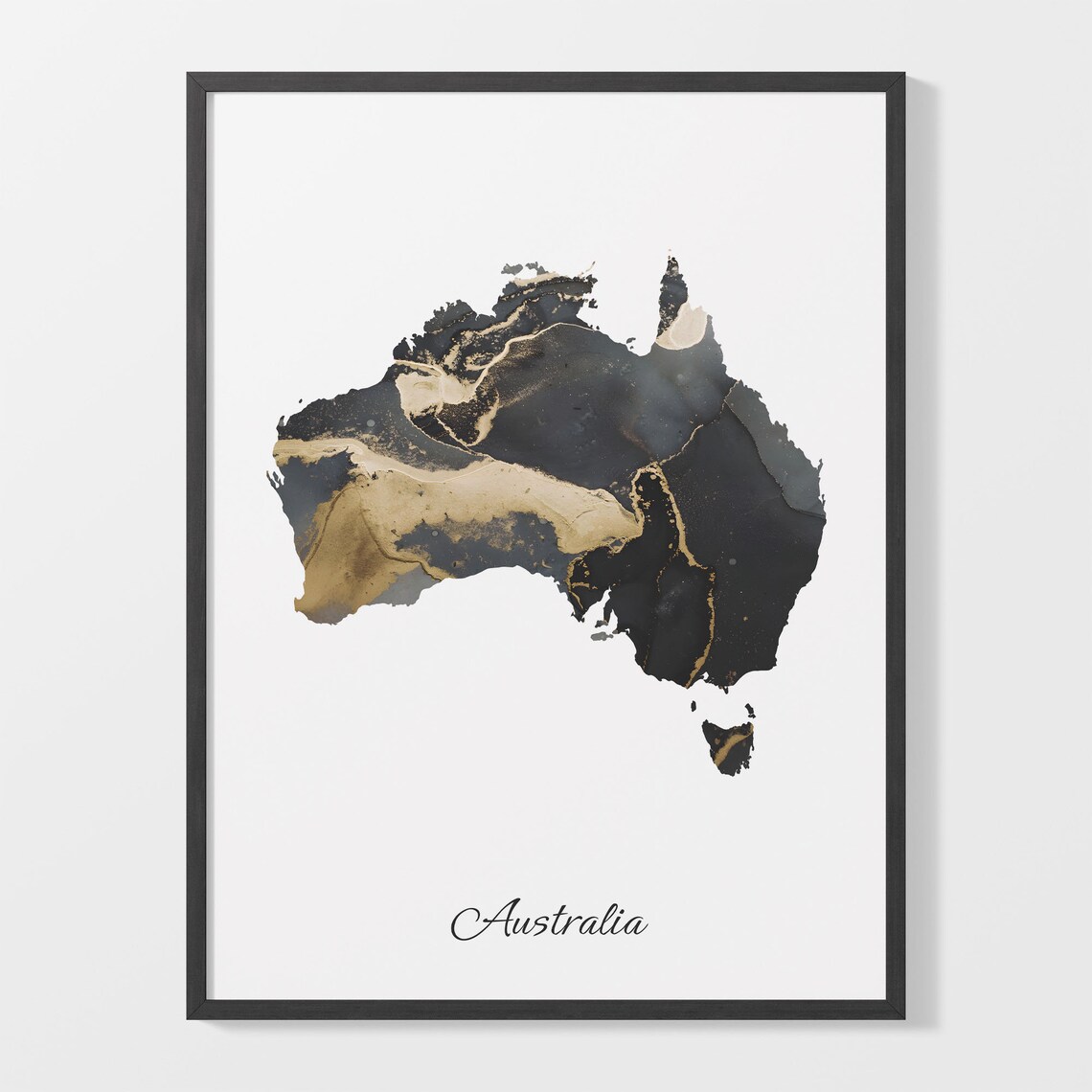 Australia Map Poster, Elegant Abstract Travel Art Print
