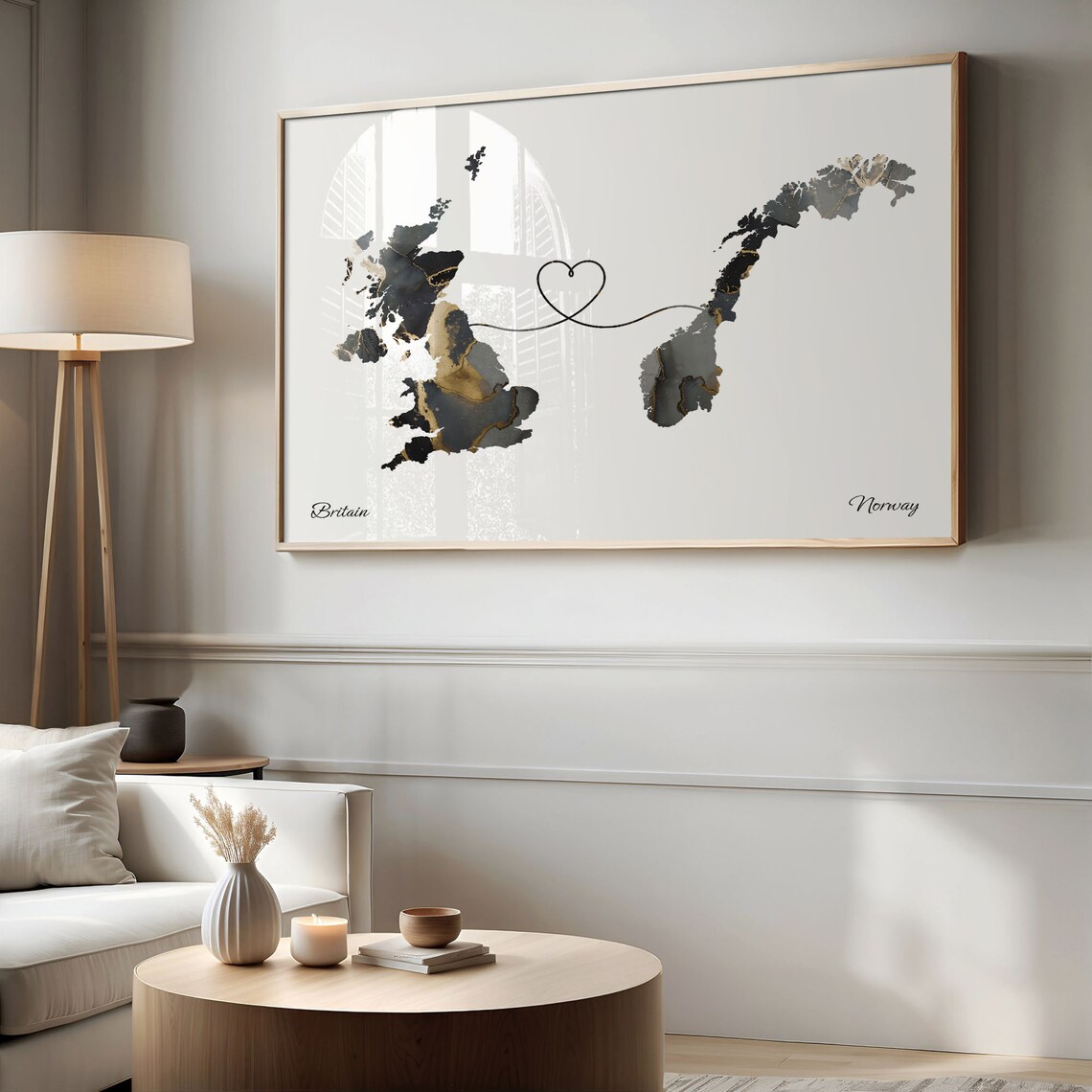 Britain To Norway Map Poster, Travel Print - Image 2