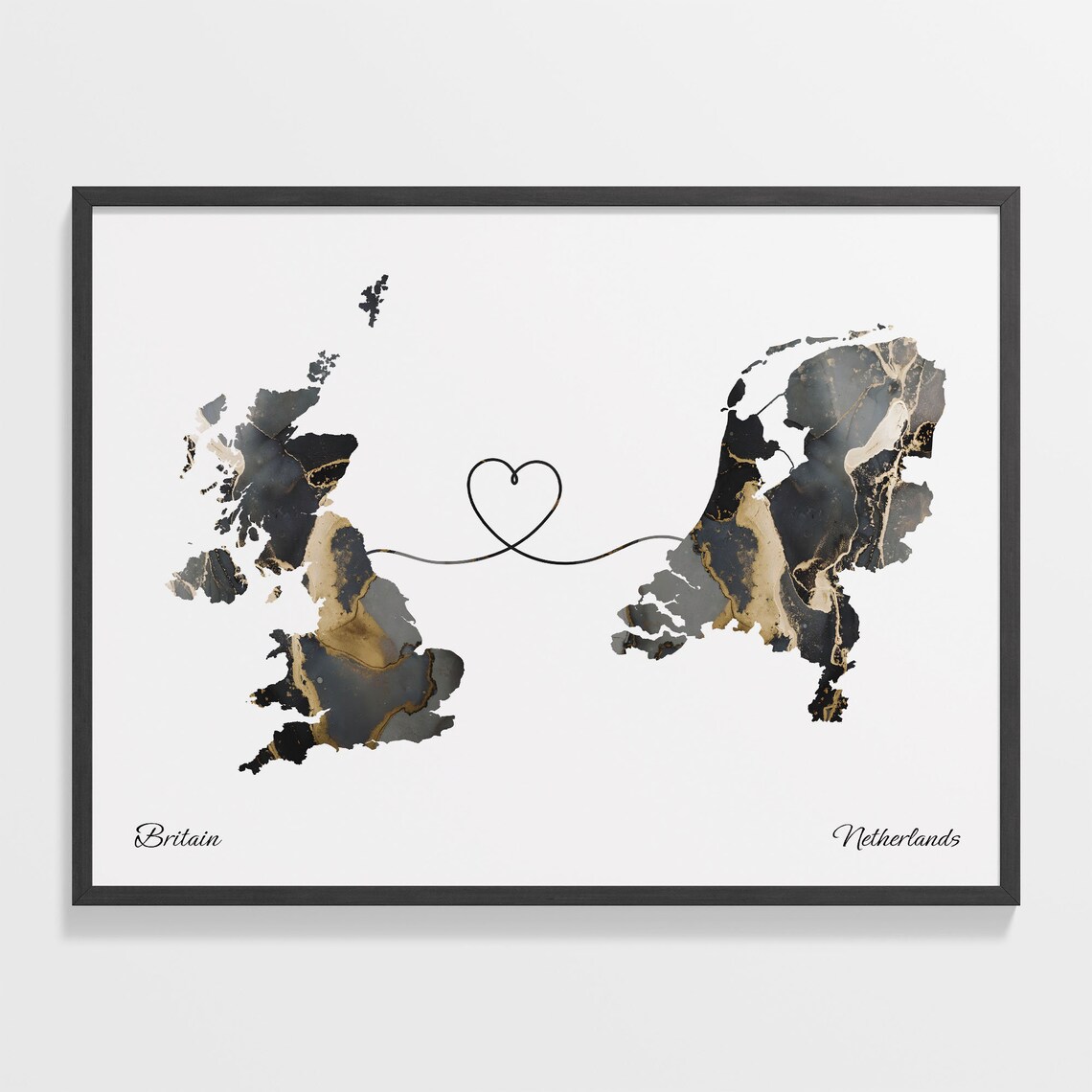 Britain To Netherlands Map Poster, Dutch Gift