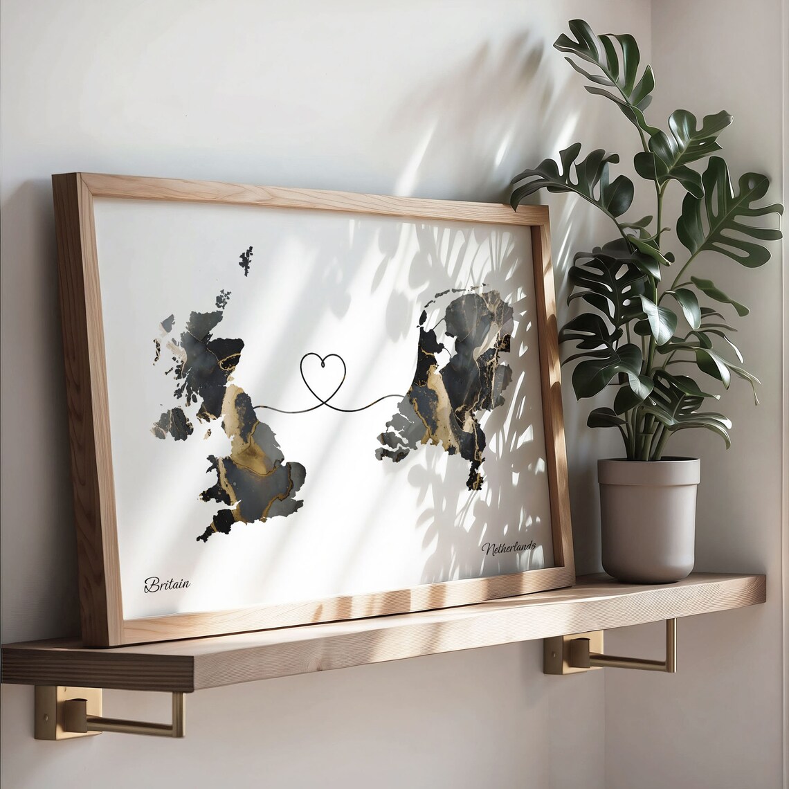 Britain To Netherlands Map Poster, Dutch Gift - Image 3
