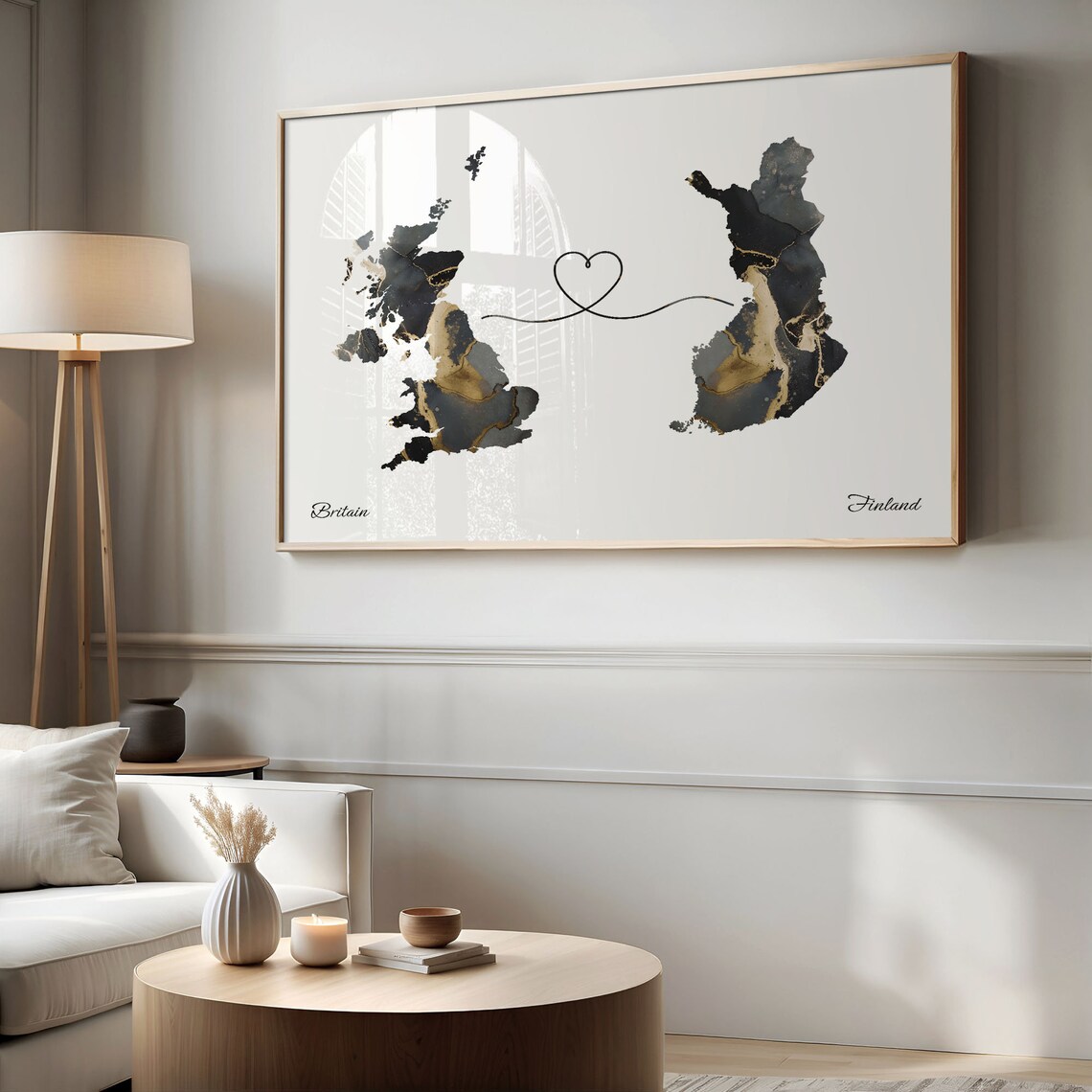 Britain To Finland Map Poster, Continental Travel Art - Image 2