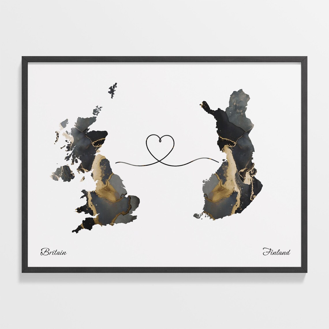 Britain To Finland Map Poster, Continental Travel Art