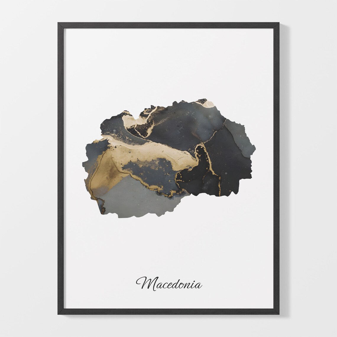 Macedonia Map Poster, Elegant Country Artwork