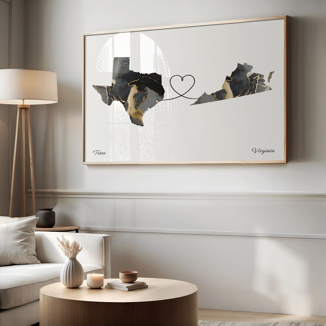 Texas To Virginia Map Poster, Travel Art Print - Image 2