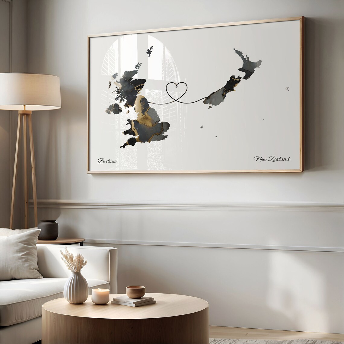 Britain To New Zealand Map Poster, Travel Art Print - Image 2