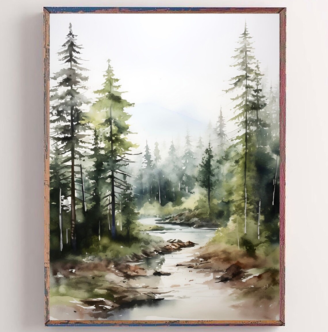 Deschutes National Forest Watercolor Art Print, Oregon