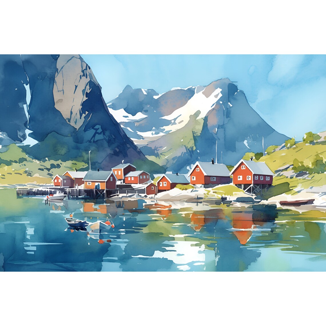 Lofoten Islands Coastal Landscape Travel Poster