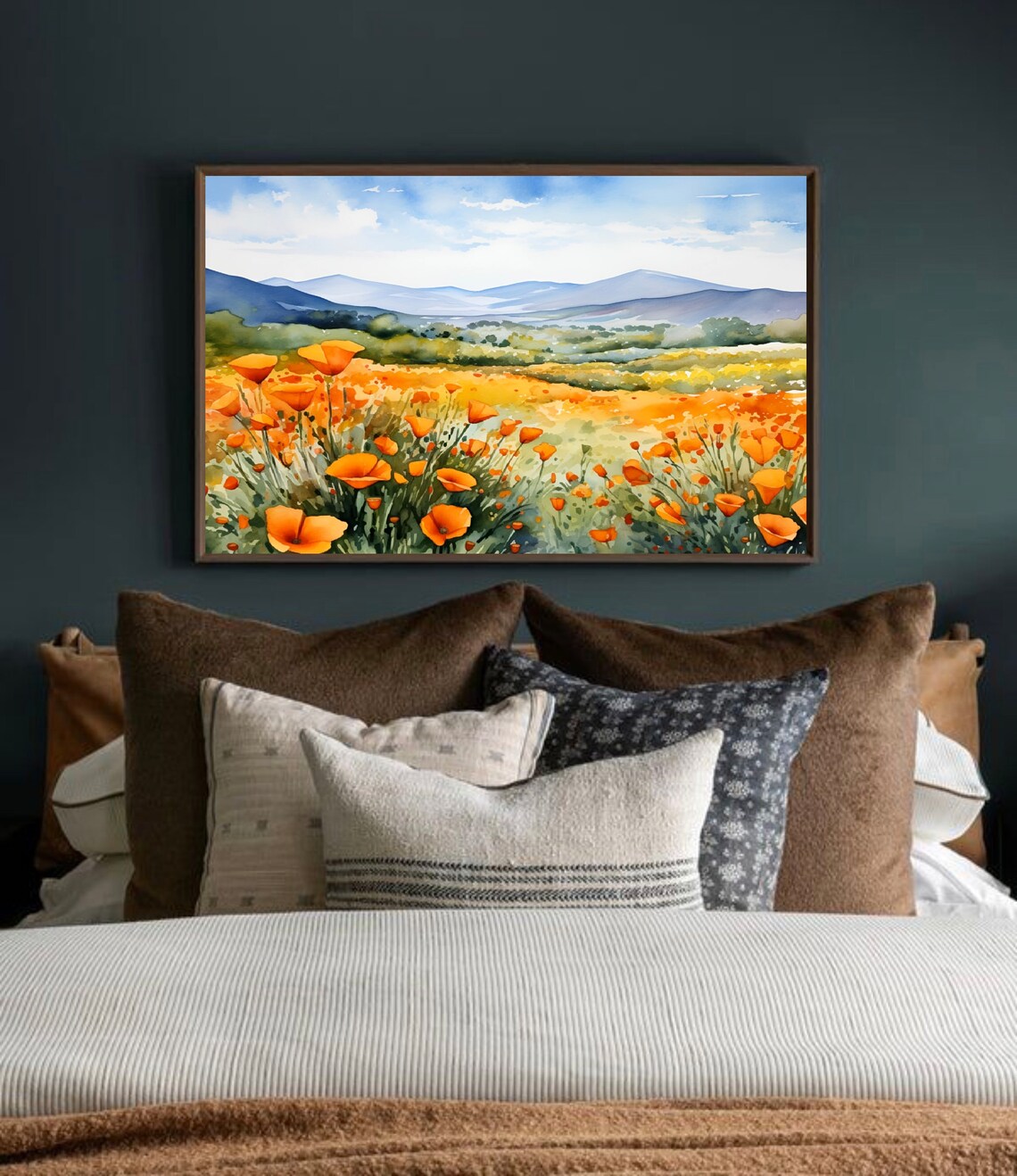 Chino Hills Watercolor Landscape, California Art Print - Image 3
