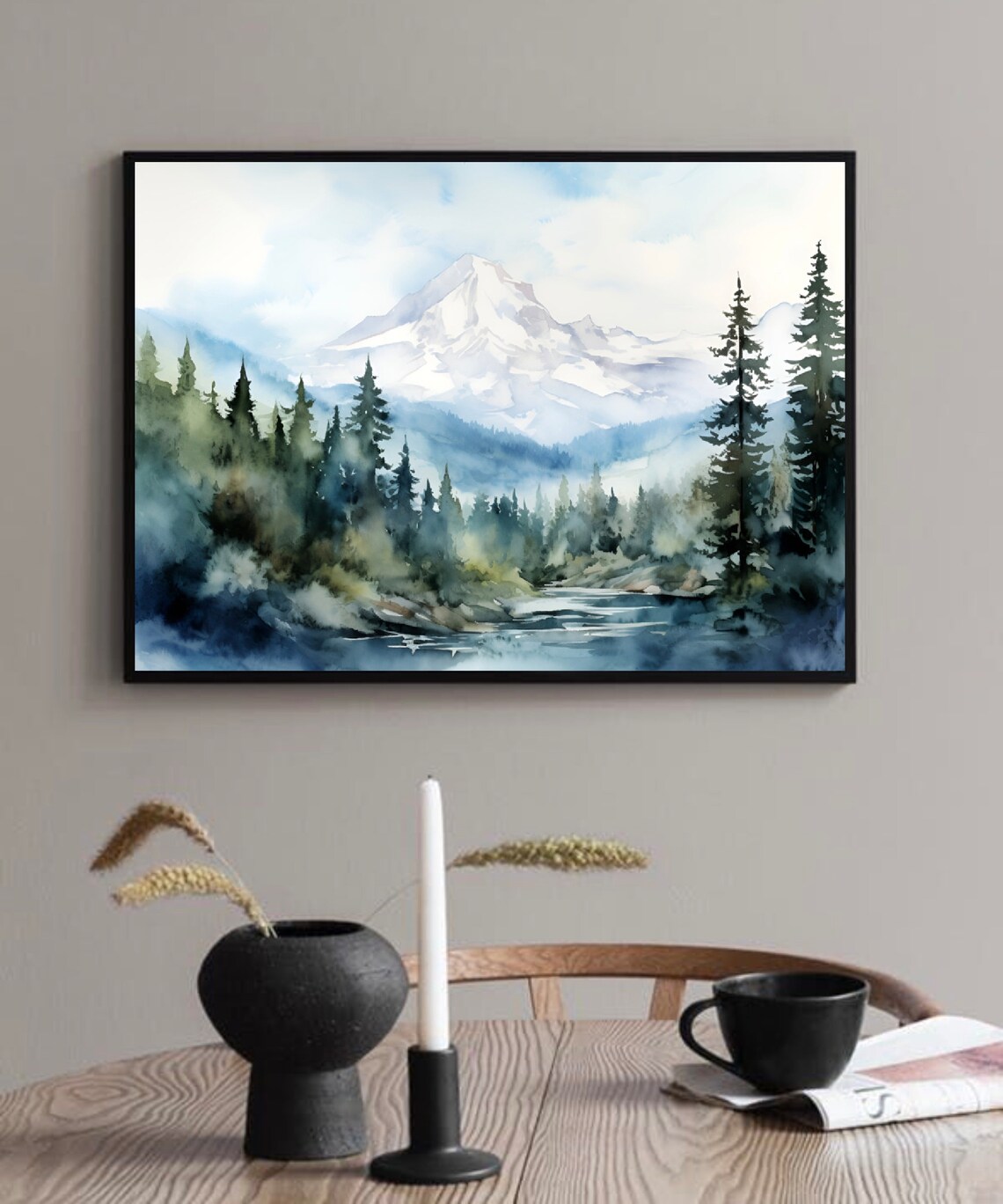 Grandfather Mountain Watercolor Art Print, North Carolina - Image 3