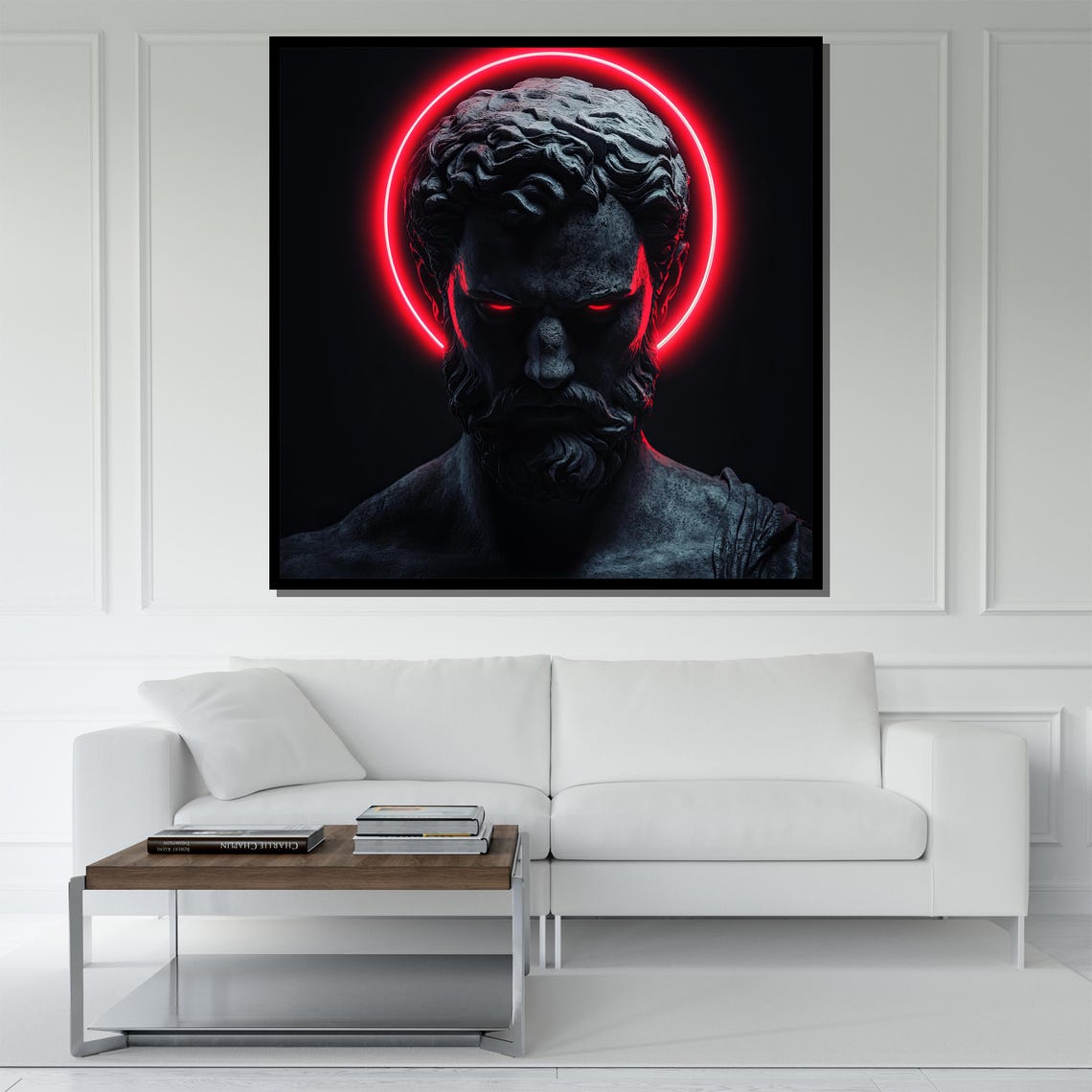 Neon Zeus Painting Modern Mythology Wall Art Bold Contemporary Decor Unique Gift For Art Lovers - Image 5