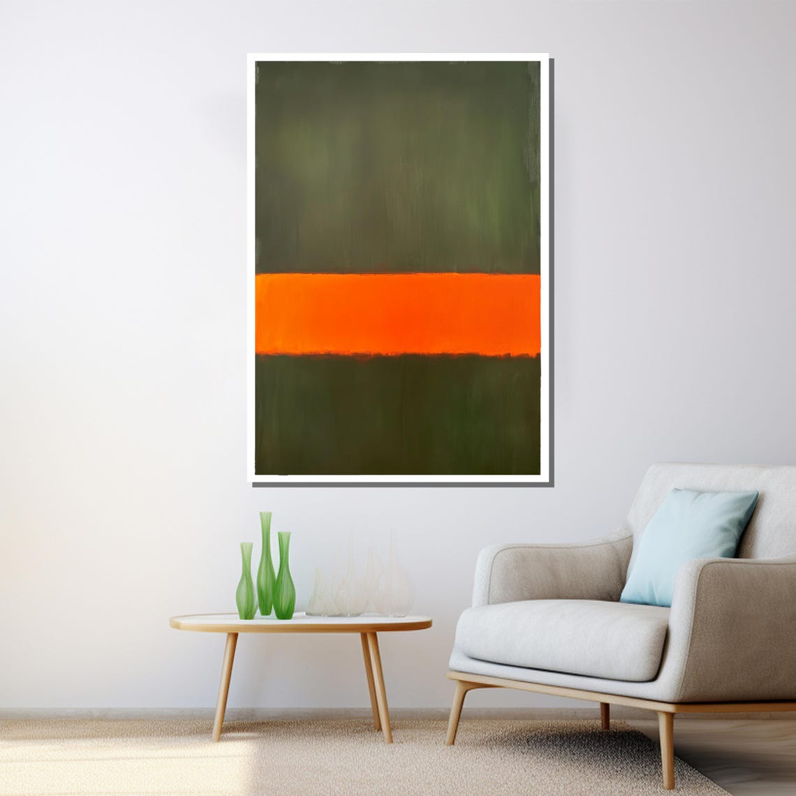 Mark Rothko Green Orange Bold Contrast Color Field Art Print - Image 3