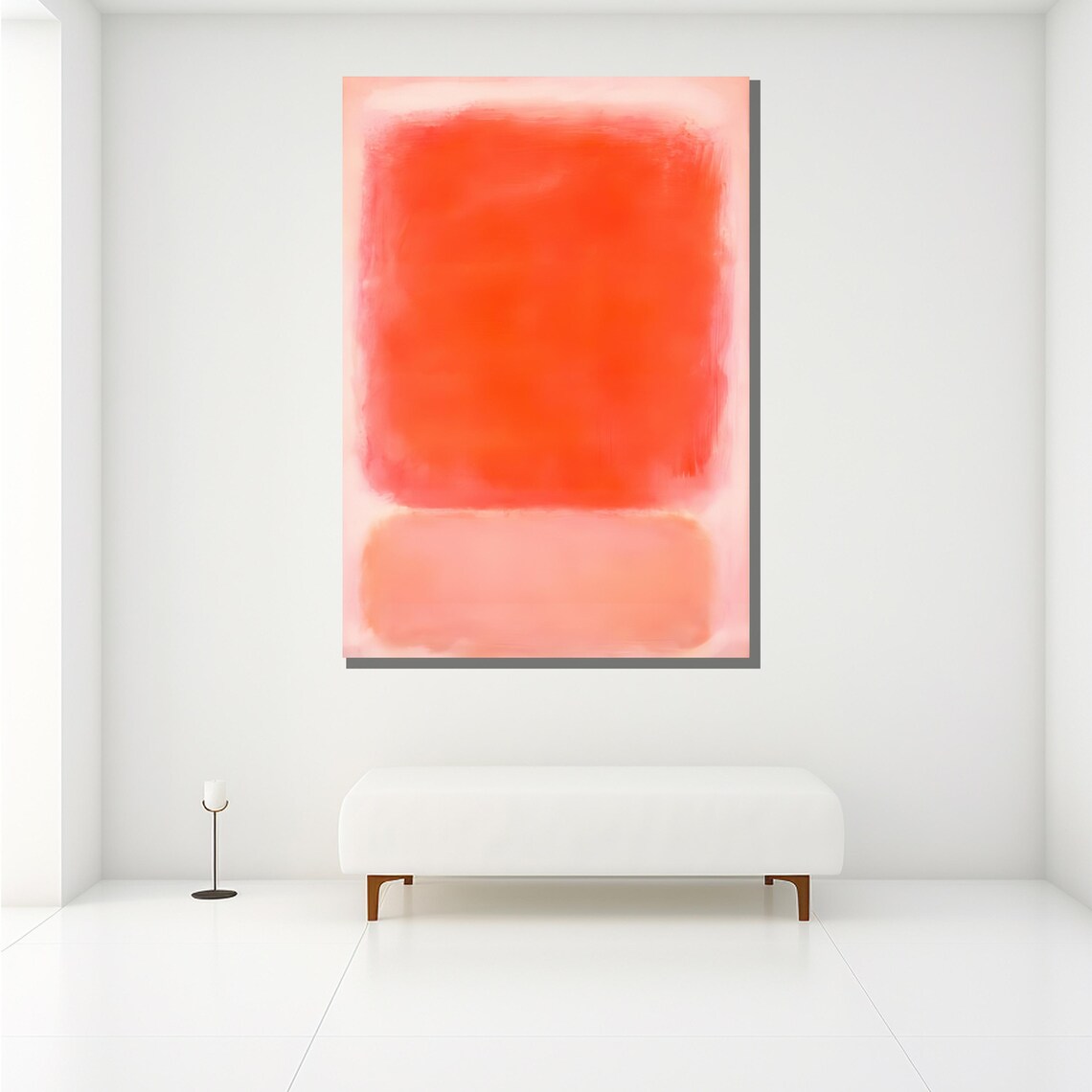 Mark Rothko Painting Bright Orange Abstract Art Modern Wall Decor Mid Century Gift Large Artwork - Image 2