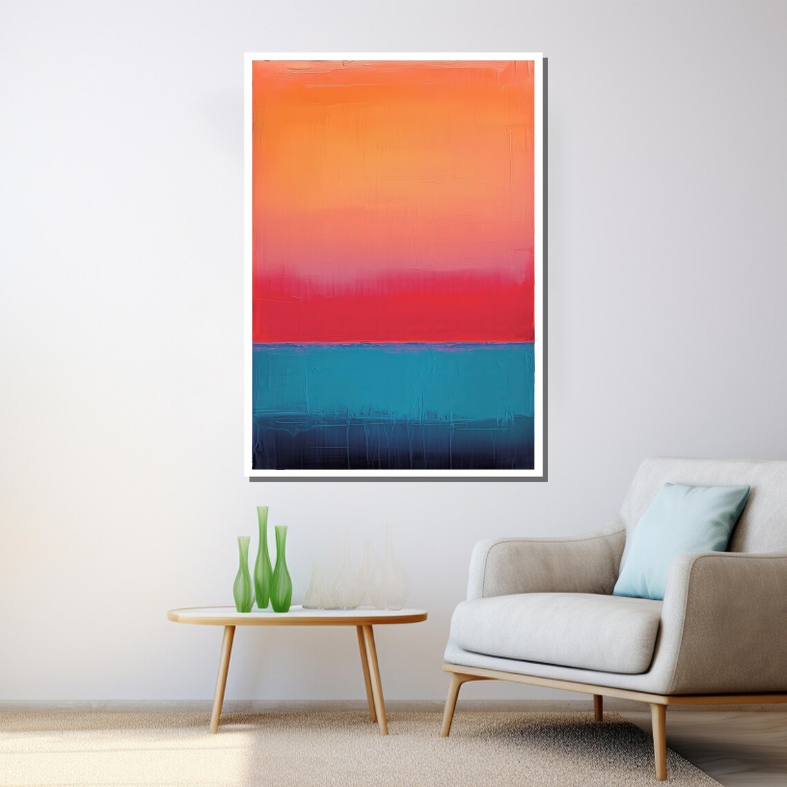 Mark Rothko Orange Red And Blue Abstract Art - Image 3