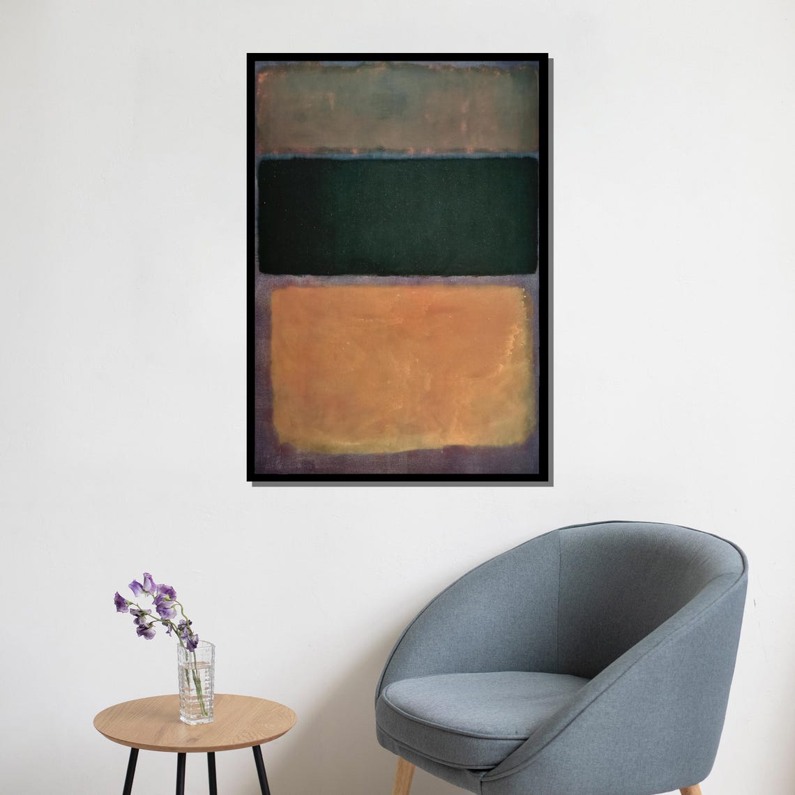 Mark Rothko Calm Green Tan Minimalist Color Field Abstract Print - Image 5