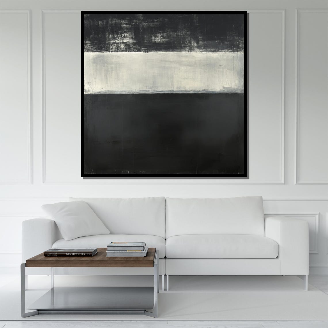 Mark Rothko Stark Black White Bold Minimalist Abstract Art Print - Image 5