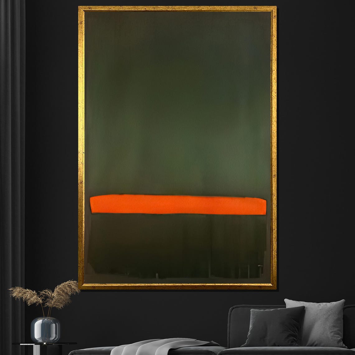 Mark Rothko Style Green And Orange Color Field Abstract Art Poster