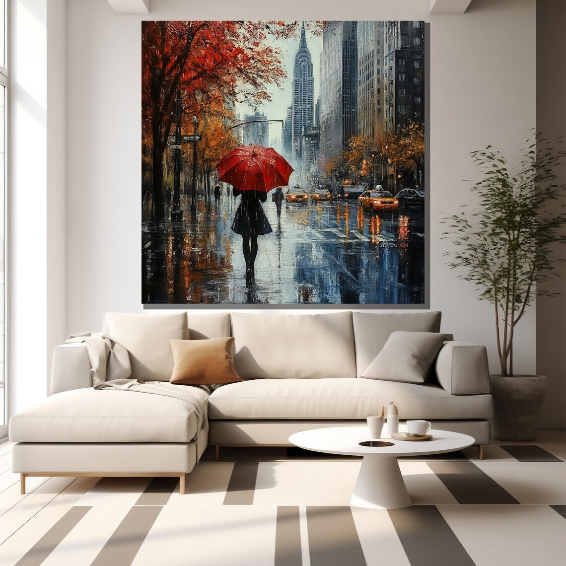 Rainy New York Street Painting, New York City Art Print - Image 2